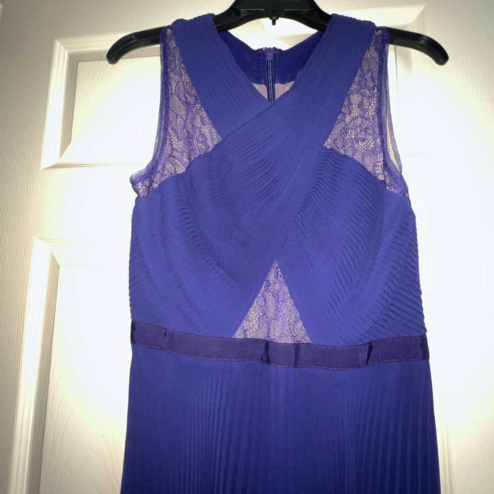 BCBGMaxAzria Blue Pleated Maxi Dress